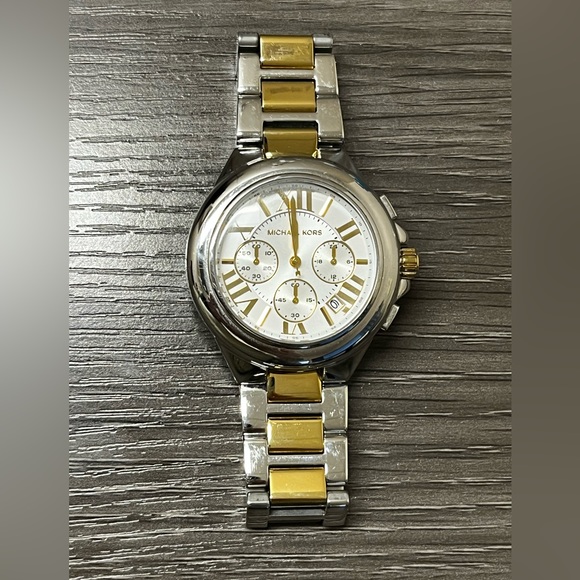 Michael Kors Mk5653 Camille Two Toned Gold and Silver Chronograph Watch - Picture 3 of 10